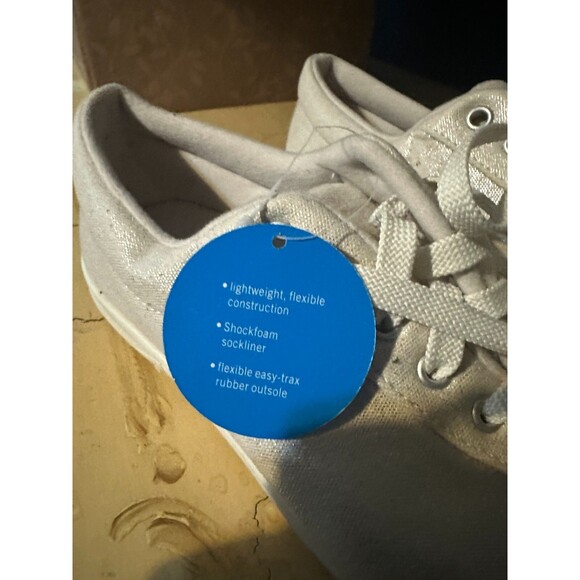 Easy Spirit Level 1 beige Shimmer Walking Running Tennis Shoe Sneaker Sz 8 - Picture 2 of 5